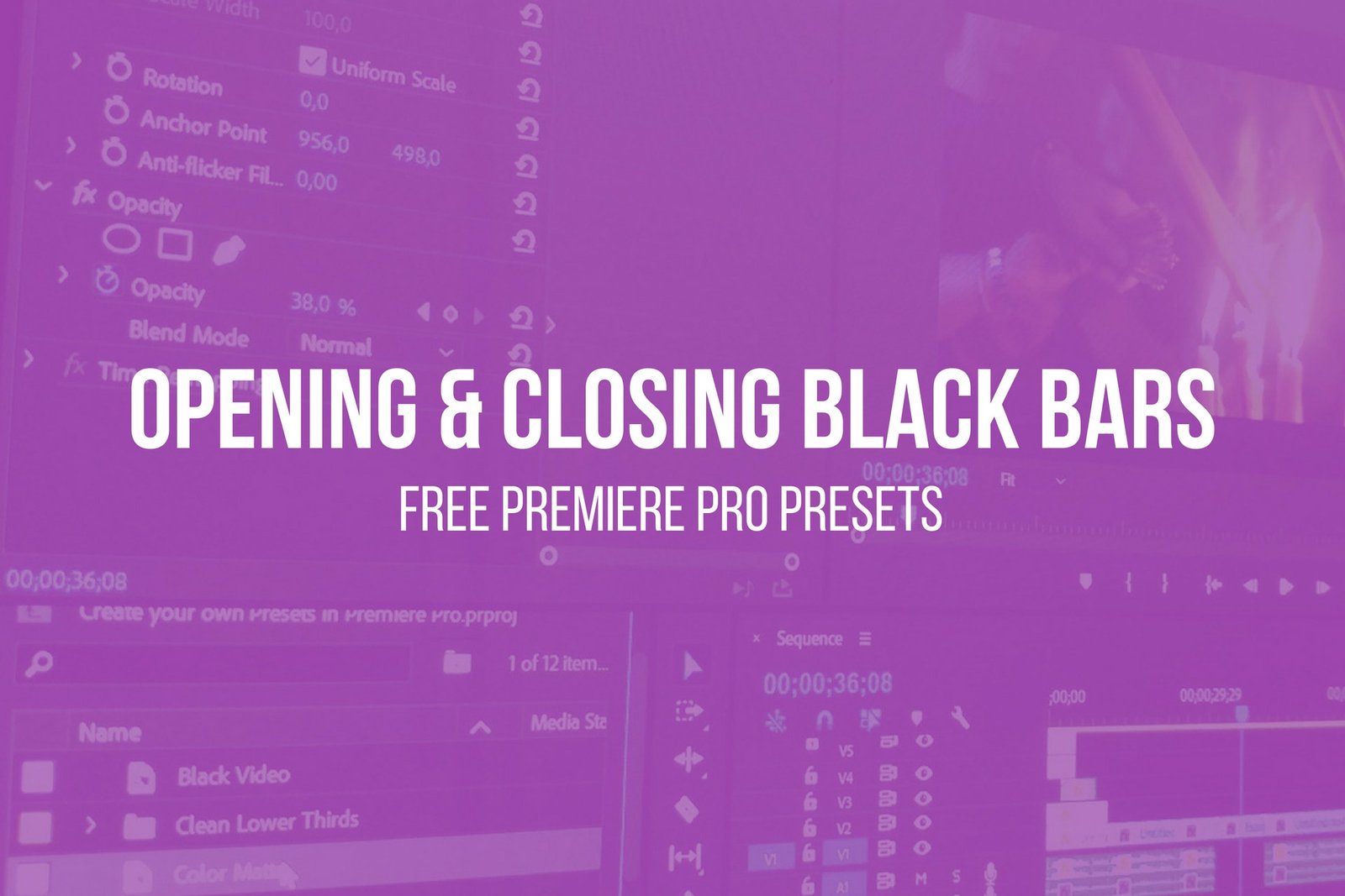 Opening and Closing Cinematic Black Bars - FREE Premiere Pro Presets - www.tutsandreviews.tech FREE PREMIERE PRO CC PRESETS - enisaadrovic.com